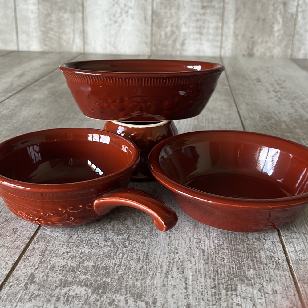 TS&T & Homer Laughlin Genuine Oven Serve Ware Vintage Dishes Brown